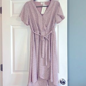 Sienna Sky Wrap Midi dress with tie